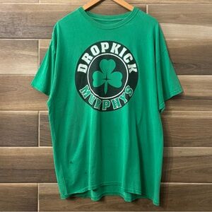 Vintage Y2K Dropkick Murphys Green Band Tee T Shirt Size L - XL 2000s Punk Irish